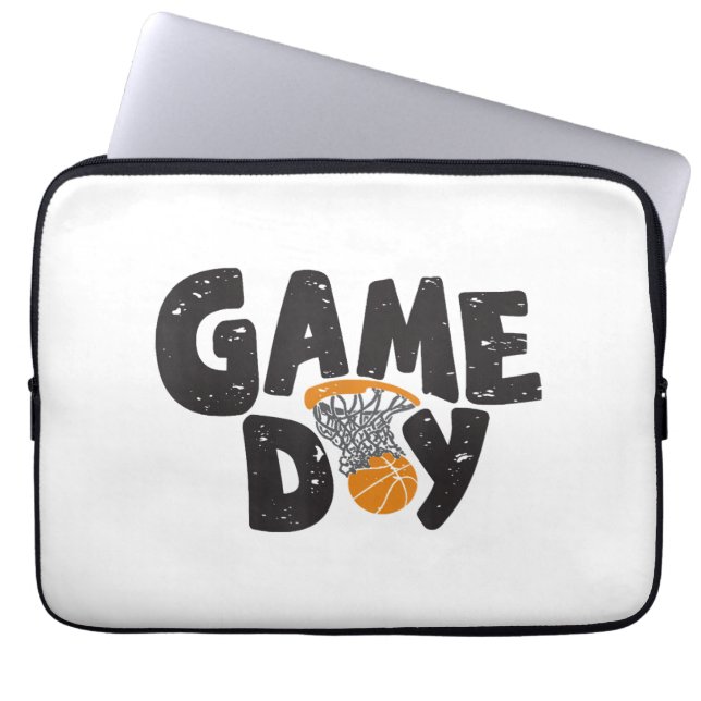 Funda Para Portátil Día del Juego Baloncesto Divertido Jóvenes Hombres (Frente)