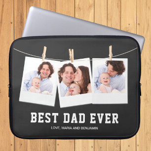 Funda Para Portátil Día del Padre   Mejor Papá del Mundo 3 Fotocolage