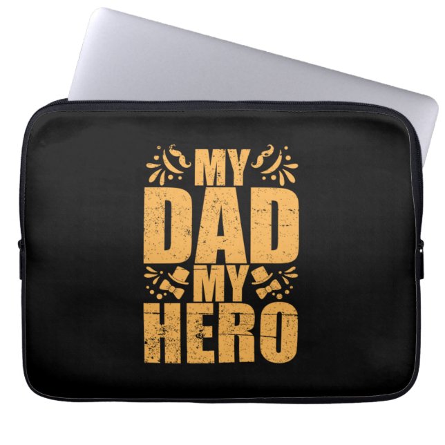 Funda Para Portátil Día del padre mi papá mi héroe (Frente)