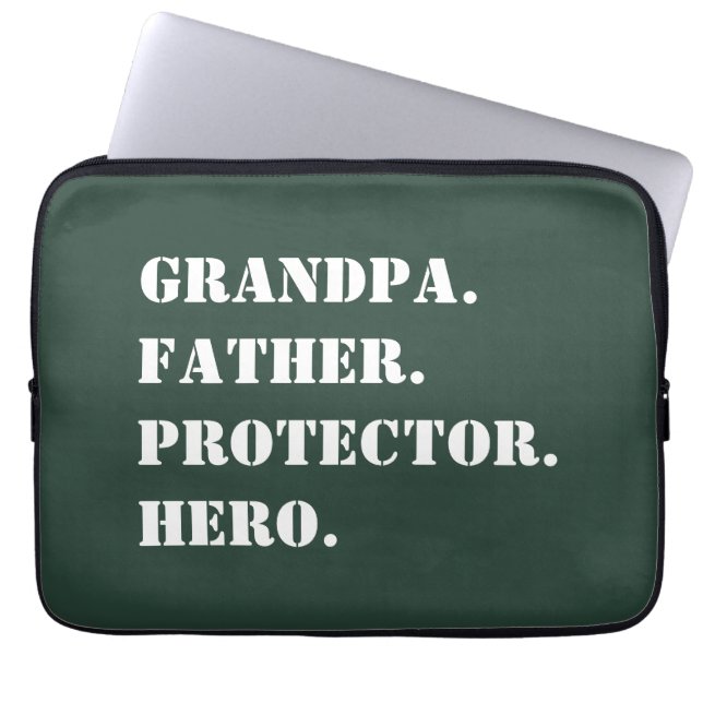 Funda Para Portátil Día del Padre Padre Abuelo Protector Hero Textos D (Frente)