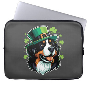 Funda Para Portátil Día del Perro Bernés Irlandés Leprechaun Gorra St