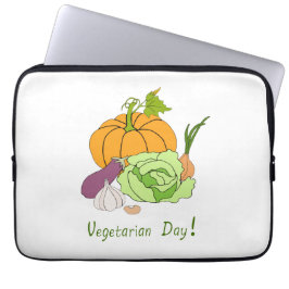 Funda Para Portátil Día Mundial de la Vegetariana Minimalista