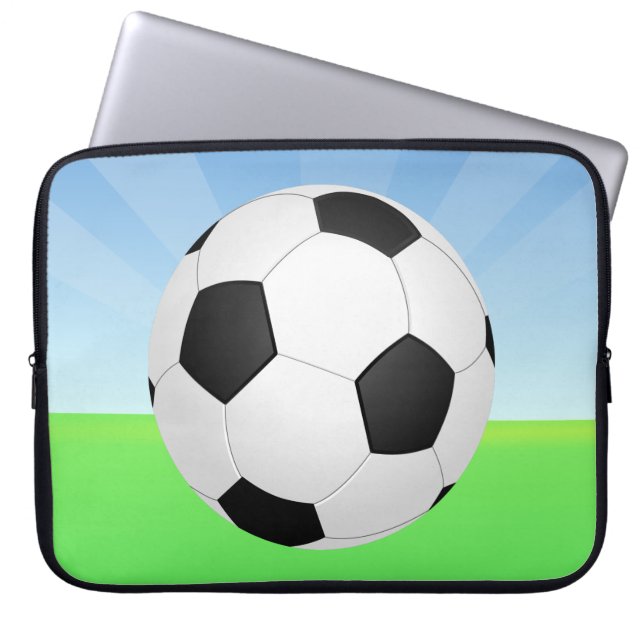 Funda Para Portátil Día soleado de la bola de fútbol (Frente)