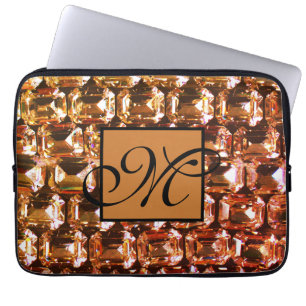 Funda Para Portátil Diamante de imitación amarillo, diamantes amarillo