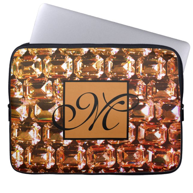 Funda Para Portátil Diamante de imitación amarillo, diamantes amarillo (Frente)