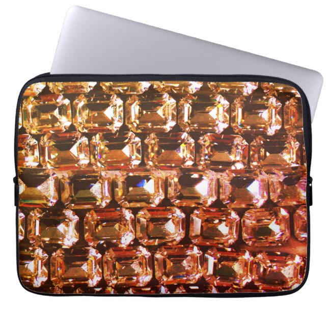 Funda Para Portátil Diamantes amarillos, diamantes de naranja, piedras (Frente)