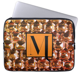 Funda Para Portátil Diamantes amarillos, diamantes de naranja, piedras