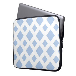 Funda Para Portátil Diamantes azules claros sobre blanco