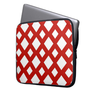 Funda Para Portátil Diamantes blancos sobre rojo