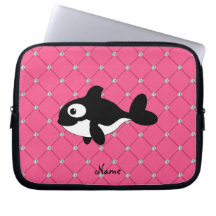 Funda Para Portátil Diamantes conocidos personalizados del rosa de la