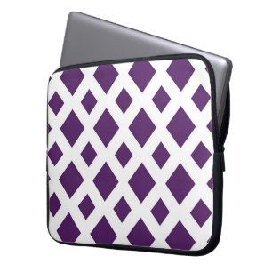 Funda Para Portátil Diamantes púrpura en blanco
