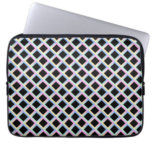Funda Para Portátil Diamantes simétricos negros con marcos degradados