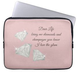 Funda Para Portátil Diamonds & Champagne Quote – Dear Life Edition