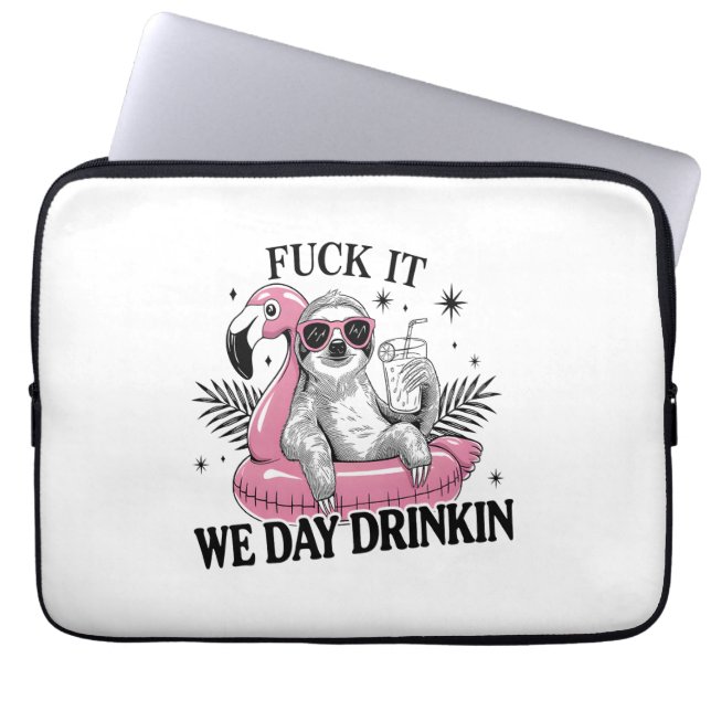 Funda Para Portátil Días de bebida Sloth (Frente)