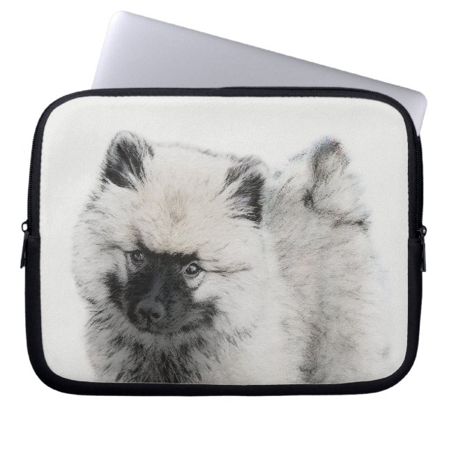 Funda Para Portátil Dibujo de cachorros de Keeshond - Arte de perros o (Frente)