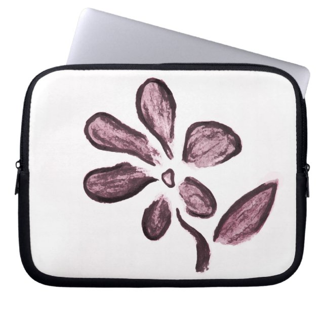 Funda Para Portátil Dibujo de flores (Frente)