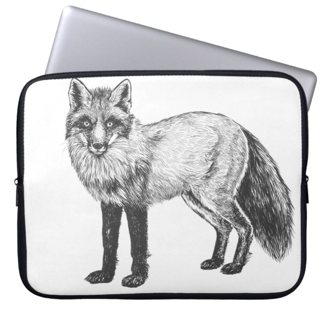 Funda Para Portátil Dibujo de Fox (Frente)