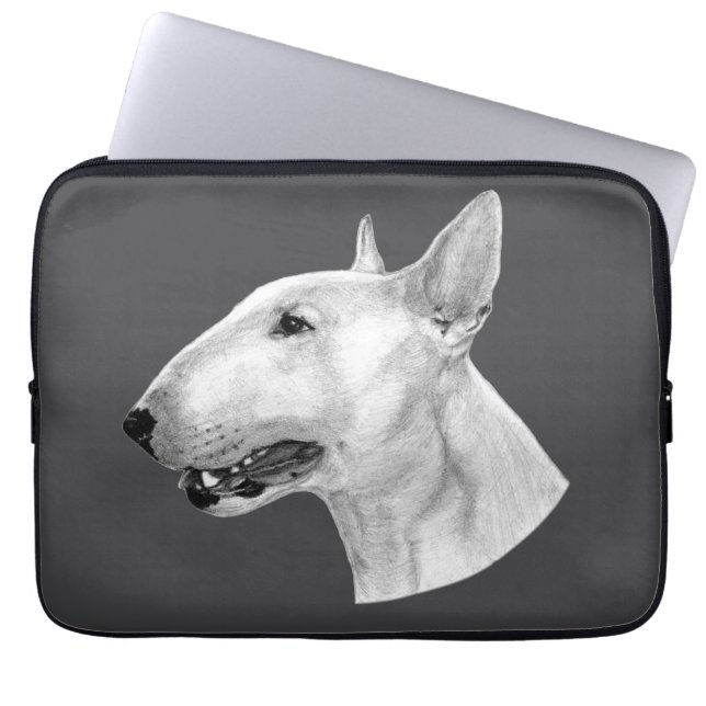 Funda Para Portátil Dibujo de lápiz de Bull Terrier (Frente)