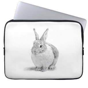 Funda Para Portátil Dibujo de lápiz de conejo corto