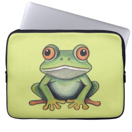 Funda Para Portátil Dibujo de rana con lápiz de color