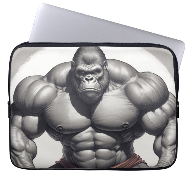 Funda Para Portátil Dibujo del Personalizado de arte pop de Gorilla Bo (Frente)