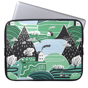 Funda Para Portátil Dibujo manual de ilustraciones gráficas abstracta