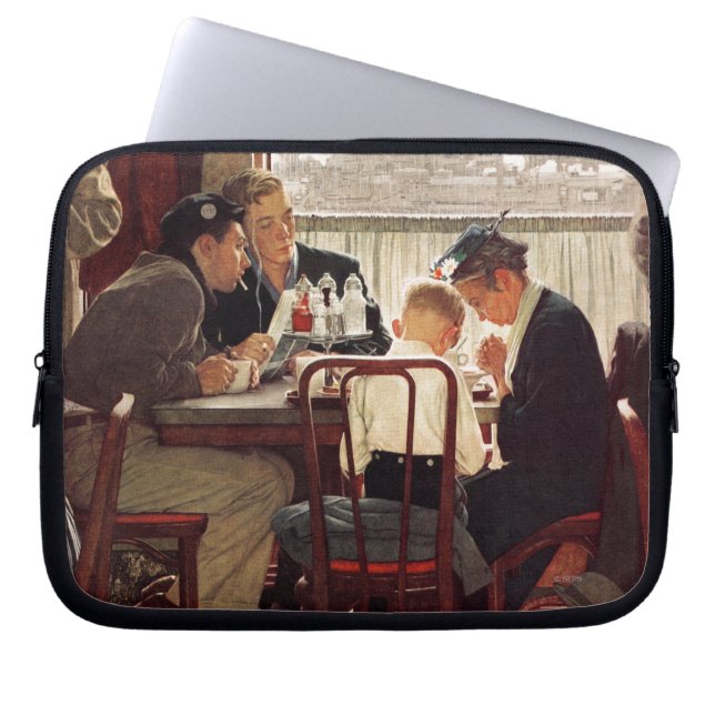 Funda Para Portátil Diciendo gracia por Norman Rockwell (Frente)