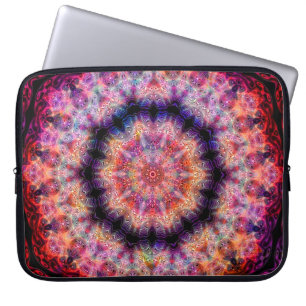 Funda Para Portátil Diez señalaron el caleidoscopio colorido radial