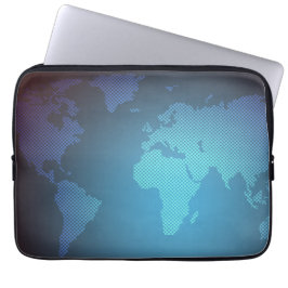 Funda Para Portátil Digital Dot World Map Gradient Art