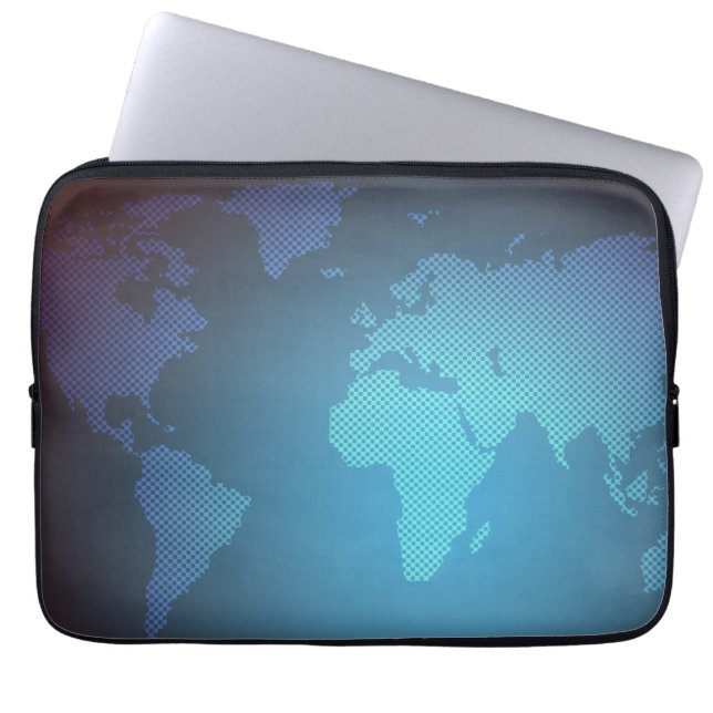 Funda Para Portátil Digital Dot World Map Gradient Art (Frente)