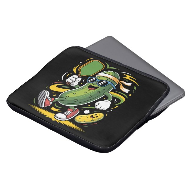 Funda Para Portátil Dill pickle jugando pickleball (Superior anverso)