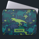 Funda Para Portátil Dino Doodle Silhouettes Niños Dinosaurio<br><div class="desc">Silhouettes Dino Doodle Niños Dinosaurio Personalizado Patrón Prehistórico Cuto.</div>