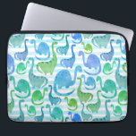 Funda Para Portátil Dino Stripe Watercolor Dinosaurios Adorable<br><div class="desc">Dino Stripe Watercolor Dinosaurios Adorable Cute Pattern.</div>