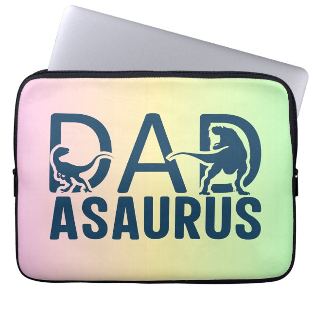 Funda Para Portátil Dinosaurio Dad Asaurus Dino Lover T Rex Dad Dino (Frente)