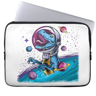 Funda Para Portátil Dinosaurio divertido T-Rex en el espacio
