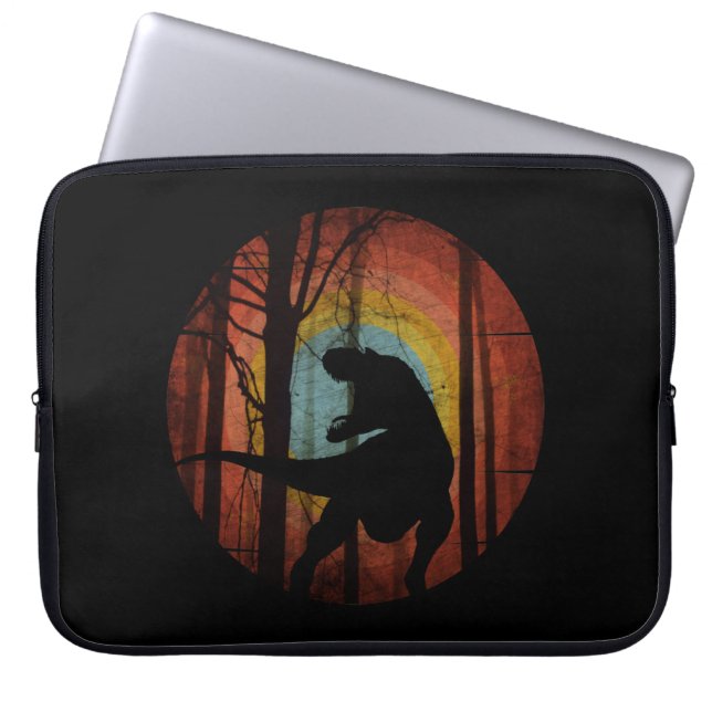 FUNDA PARA PORTÁTIL DINOSAURIO EN EL BOSQUE FORESTAL (Frente)