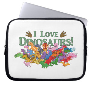 Funda Para Portátil Dinosaurios cortos y coloridos