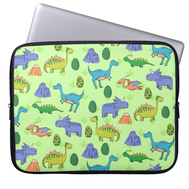 Funda Para Portátil Dinosaurios Cuidados, Estilo Personalizado. (Frente)