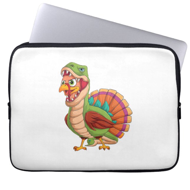 Funda Para Portátil Dinosaurios de Acción de Gracias Niños Turquía Sau (Frente)