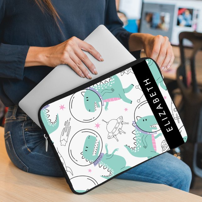 Funda Para Portátil Dinosaurios Espaciales, Dinosaurios Cutos, Estrell (Subido por el creador)