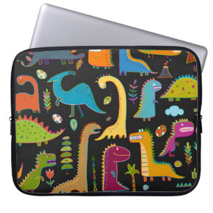 Funda Para Portátil Dinosaurios Infantiles: Patrón divertido sin Marea