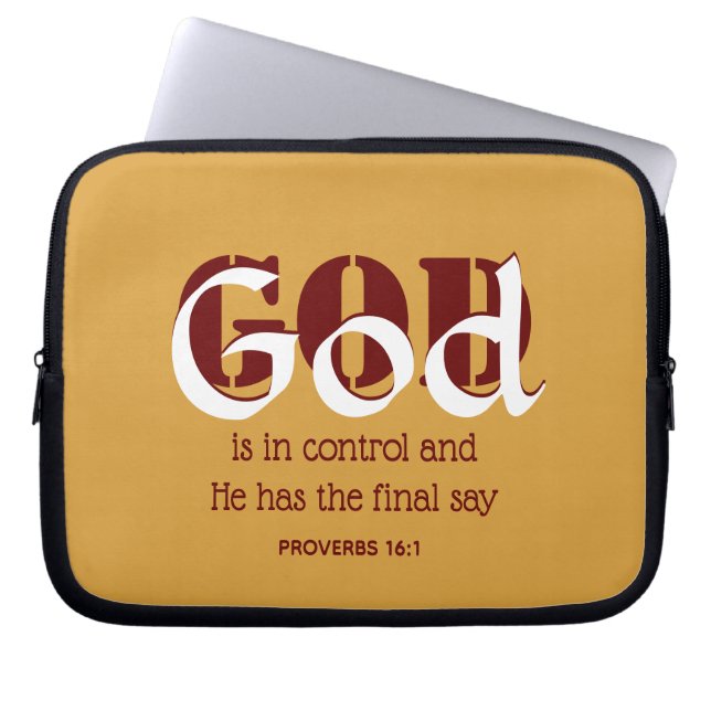 Funda Para Portátil DIOS ESTÁ EN CONTROL Inspirador (Frente)
