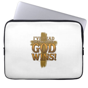 Funda Para Portátil Dios Gana Camiseta Tipografía Cruz Vintage Cristia