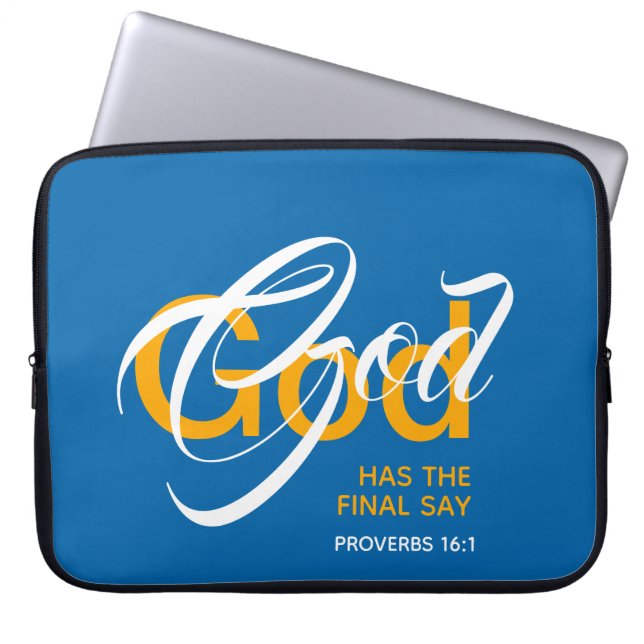 Funda Para Portátil DIOS TIENE LA ÚLTIMA NOTA PROv 16:1 (Frente)
