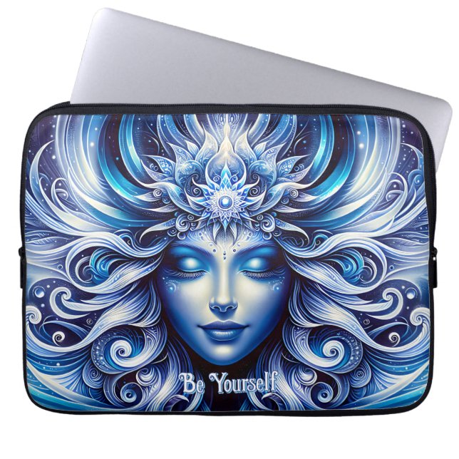 Funda Para Portátil Diosa Cabeza Azul Celestial Enero - (Frente)