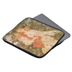 Funda Para Portátil Diosa de las Flores y Blossoms, Flora por Morgan