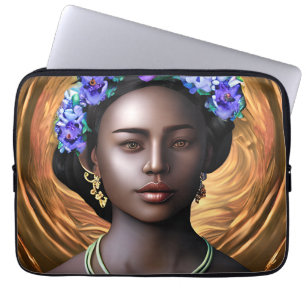 Funda Para Portátil Diosa Negra Arte de IA de Mujer Afroamericana