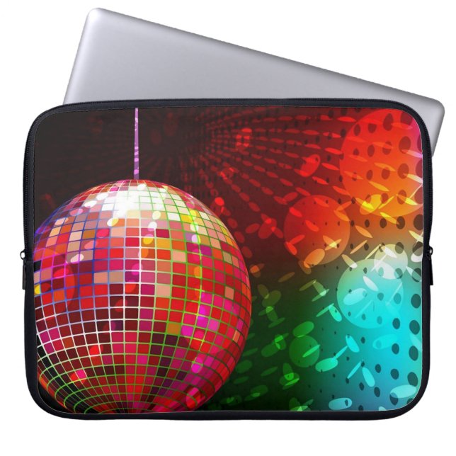 Funda Para Portátil Disco Night Retro 70's Disco Ball Laptop Sleeve (Frente)