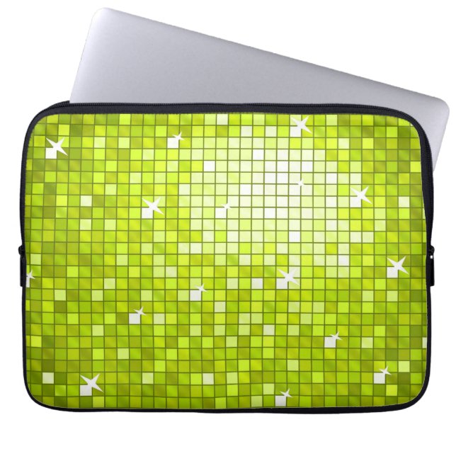 funda para portátil Disco Tiles Lime de 13 pulgada (Frente)