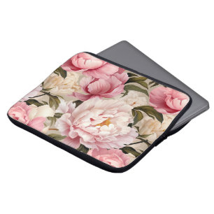 Funda Para Portátil Diseñadora femenina floral de flores de color rosa